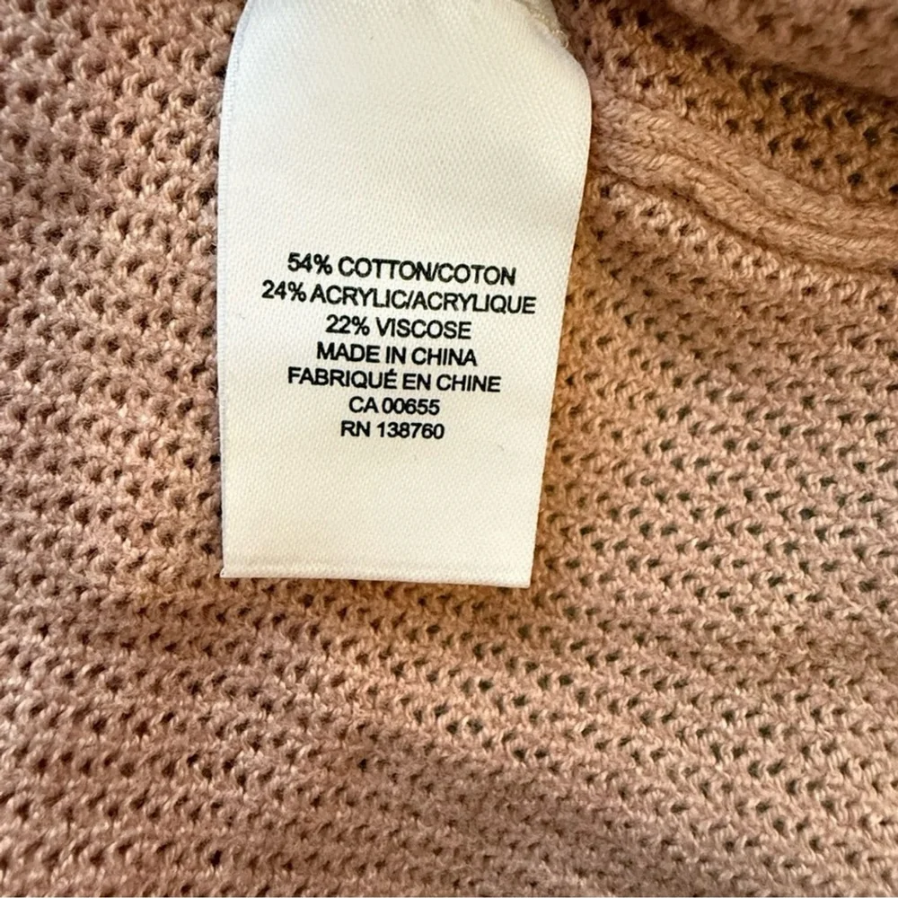 RW&CO. Blush Knit Open Front Cardigan 3/4 Sleeves Size XS Neutral Minimalist